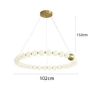 Axyaa Nordic Buddhist Beads Pendant Chandelier_LED Circular Dining Lamp