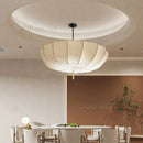 Axyaa White Nordic Cloth Umbrella Chandelier with LED Lighting