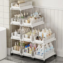 Axyaa Wheeled Storage Rack, Tiered Organizer, Space-Saving Shelf for Home & Kitchen