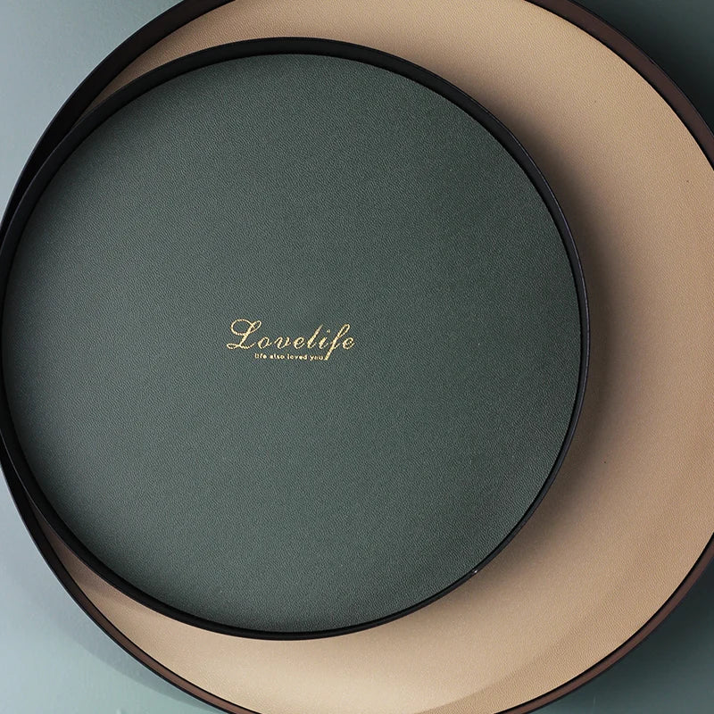 Axya Round Storage Tray for Home Decor and Jewelry Display