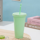 Axyaa 710ml Macaron Plastic Straw Cup - Large Capacity, Reusable, Ideal for Parties & Coffee