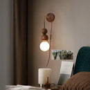 Axyaa Adjustable Glass & Wood LED Wall Light for Modern Living Spaces & Bedrooms