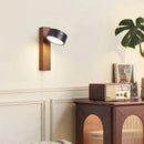 Modern Black Travertine Wooden LED Wall Lamp with Switch by Axyaa