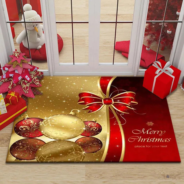 Axyaa Christmas New Year Entrance Door Mat Non-Slip Floor Decor