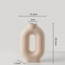 Axyaa Geometric Ceramic Vase - Hollowed Letters Flower Arrangement Home Decor