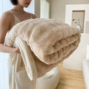 Axyaa Luxe Rabbit Velvet Double-sided Bubble Velvet Nap Blanket
