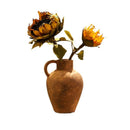 Axyaa Retro Pottery Vase with Geometric Handle for Home Decor