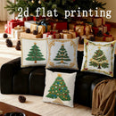 Axyaa Christmas Tree Pattern Pillow Covers for Sofa, Bedroom, Car - Rectangular Cushion