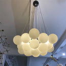 Axyaa White Bubble Glass Chandelier Ball Pendant Lamp for Home Decor