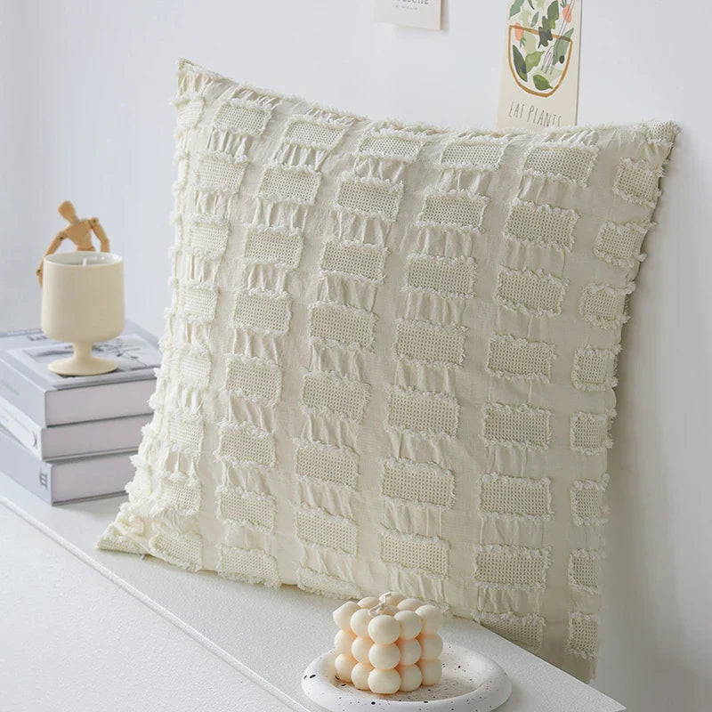 Axyaa Cream Decorative Pillow Cover - Nordic Style Living Room Cushion