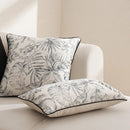 Grey Chinoiserie Floral Pillow Covers by Axyaa - Modern Living Room Decor