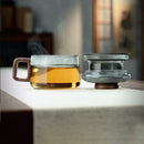 Axyaa Glass Tea Infuser Cup with Wooden Handle and Filter