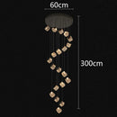 Axyaa Crystal Chandelier Stair Pendant Lamp Living Room Pendant Lights Interior Lighting