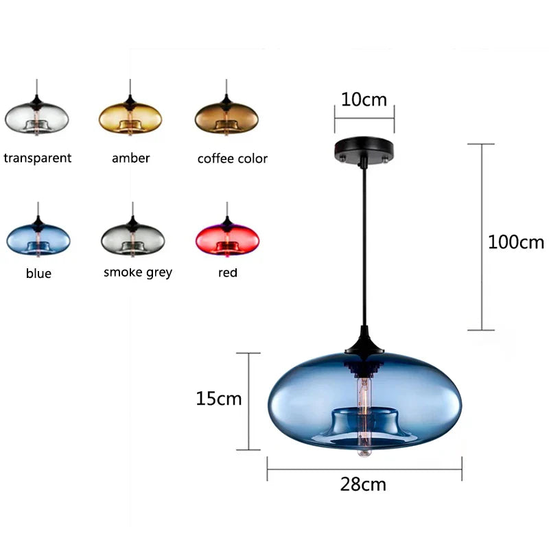 Retro Glass Chandeliers Industrial Pendant Lights by Axya: Stylish Lighting for Home & Cafe