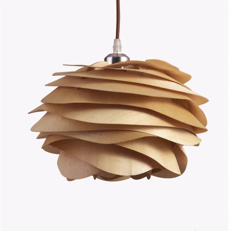 Axyaa Nordic Wood Rose Design LED Pendant Lights
