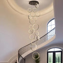 Axyaa Modern Round Ring Chandelier LED Loft Living Room Lighting Suspension Lamp