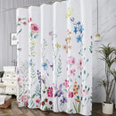 Axyaa Floral Fabric Shower Curtain for Rustic Bathroom Decor