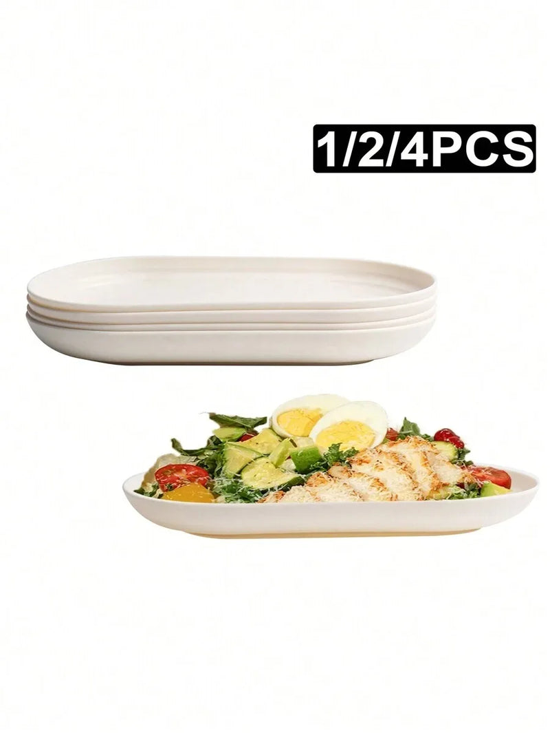 Axyaa Beige Plastic Dinner Plates, Ideal for Desserts, Family Gatherings, Parties, and Picnics