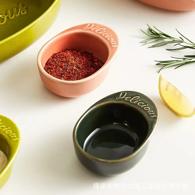 Axya Nordic Ceramic Dip Dish Set - Sauce, Seasoning, and Vinegar Plates