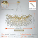 Axyaa Golden Branch Crystal Chandelier for Minimalist Living Room Home Lighting