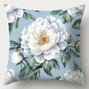 Axyaa Blue Floral Pillowcase Set, 17.7" x 17.7", Single-Sided Print, Home Sofa Decor