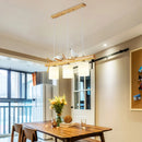 Axya Solid Wood Chandelier with LED Birds - Nordic Minimalist Kitchen Dining Decor