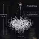Axyaa Crystal Raindrop LED Chandelier, Elegant Home Decor Lighting Fixture