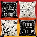 Black Crow Pillow Case 45x45 Polyester Print Spider Web Cushion Cover for Horror Atmosphere by Axyaa