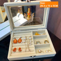 Velvet Jewelry Organizer Box with Dust-proof Display Stand by Axyaa