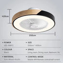 Axyaa Smart LED Ceiling Fan Light 6-Speed Remote Control 52CM Wood Living Room Bed