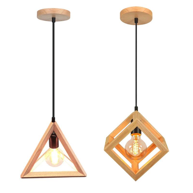 Axyaa Wood Pendant Lights for Modern Dining Room Decor