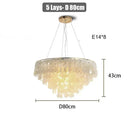Axyaa Chrome Art Deco Chandelier: Luxury Suspension Light for Living Room