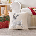 Axyaa Christmas Red Sequined Elk Plush Throw Pillowcase for Festive Home Decor
