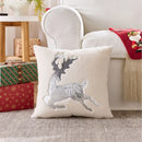 Axyaa Christmas Red Sequined Elk Plush Throw Pillowcase for Festive Home Decor