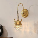 Axyaa Golden Crown Crystal Chandelier LED Pendant Lamp for Living Room