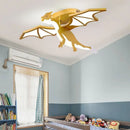 Axyaa Nordic Dragon LED Chandelier: Creative Bedroom & Study Ceiling Light