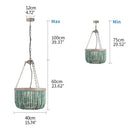 Axyaa Nordic Wooden Bead LED Chandelier, Retro Attic E27 Pendant Lamp