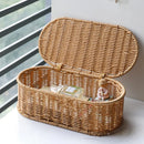Axyaa Bohemian Rattan Storage Box: Dust-proof Cutlery Frame, Kitchen Organizer & Home Decor