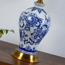 Axyaa Blue Ceramic Table Lamp for Home and Workspaces