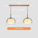 Axyaa Nordic Glass Chandelier Pendant Light Double Layer E27 Restaurant Kitchen Lighting