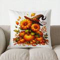 Axyaa Autumn Flowers & Berries Pillow Cover for Sofa, Bedroom, Car