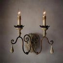 Axyaa Vintage Rural French Wood Carving Wall Lamp for Living Room Bedroom