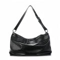 Axyaa Large Capacity Soft Tatami Crossbody Bag, Black Tote Handbag