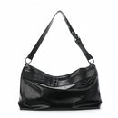 Axyaa Large Capacity Soft Tatami Crossbody Bag, Black Tote Handbag
