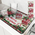 Axyaa Coffee Mat Dish Draining Mat - Christmas Gloves Design