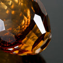 Axyaa Hexagonal Texture Glass Vase - Round Floral Vase for Desk Decoration and Flower Arrangement