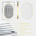 Axyaa Oval LED Bathroom Mirror Gold Frame Anti-fog 3-Color IP56 800/1000/1200MM