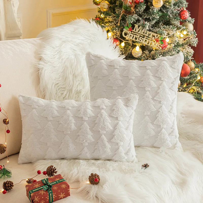 Axyaa Christmas Plush Cushion Cover 45x45cm for Sofa Home Decor