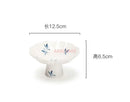 Axyaa Butterfly Orchid Tea Plate: Hand-Painted Ceramic High-Foot Fruit & Snack Tray