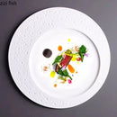 Axya Meteor Shower Ceramic Flat Plate Steak Sushi Dish Molecular Cuisine Specialty